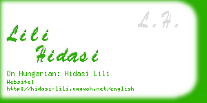 lili hidasi business card